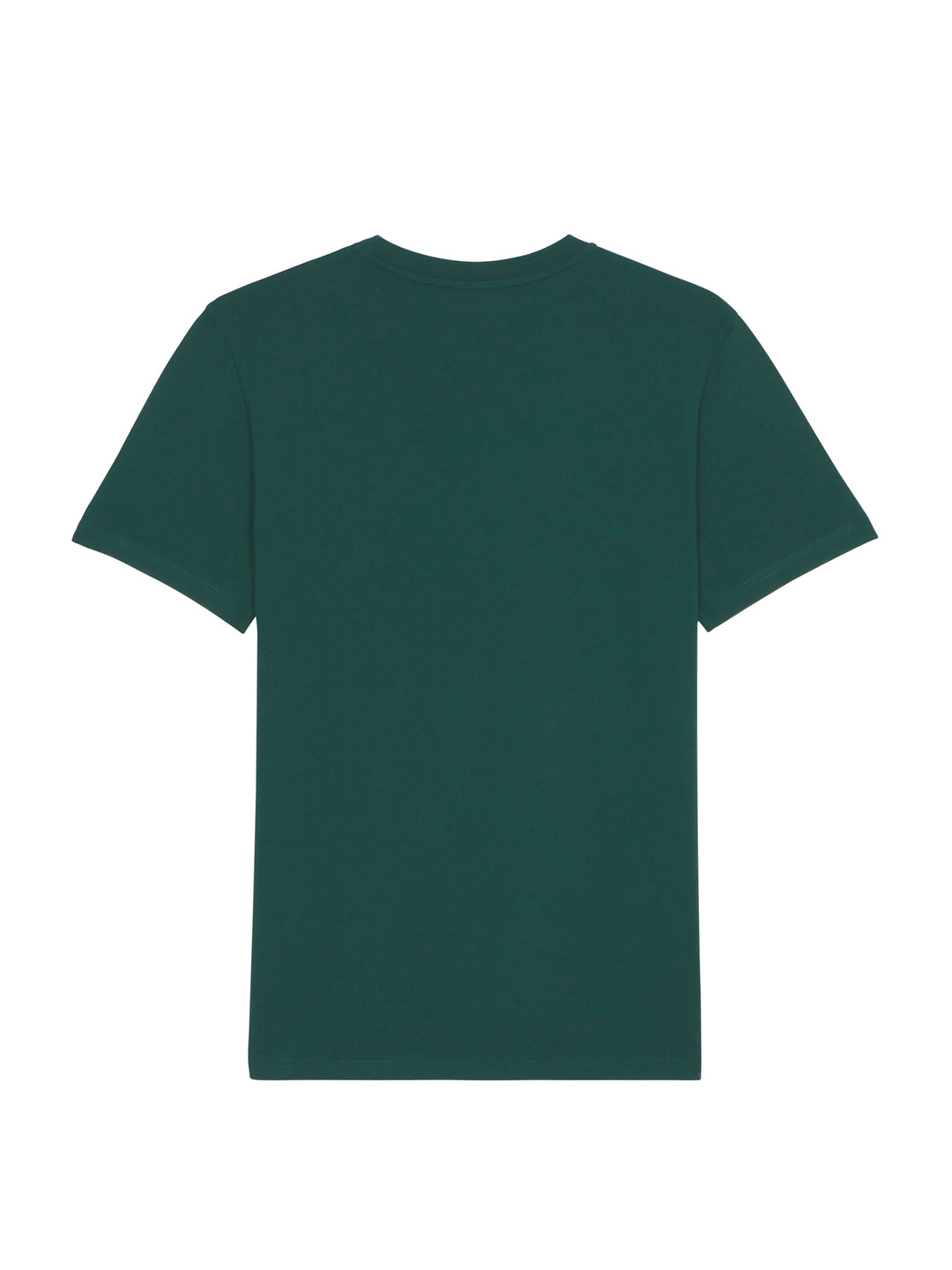 Grøn blank heavy T-shirt uden tryk set bagfra – 100% økologisk bomuld og loose fit
