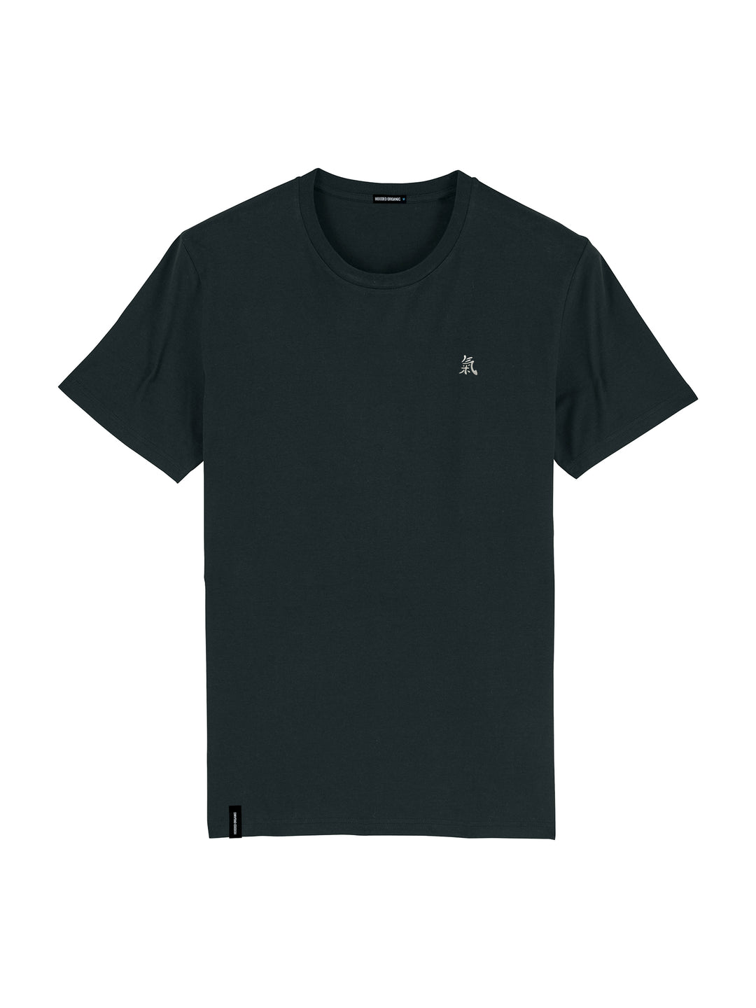 Sort T-shirt med japansk grafik set forfra – 100% økologisk og løstsiddende pasform
